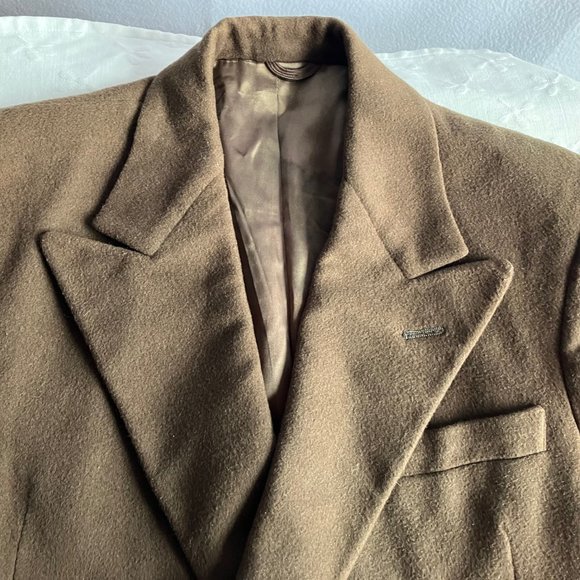 1960s Woodcrest Brown Wool Overcoat As Is - Picture 3 of 14